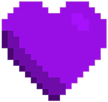 Minecraft_ Purple_ Pixel_ Heart PNG