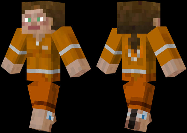 Minecraft_ Skin_ Orange_ Space_ Suit PNG