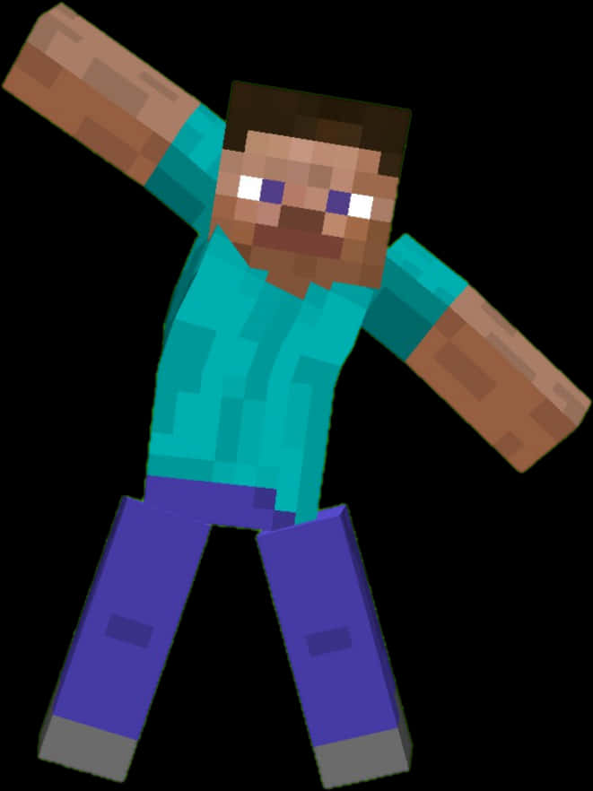 Minecraft_ Steve_ Character_ Pose PNG