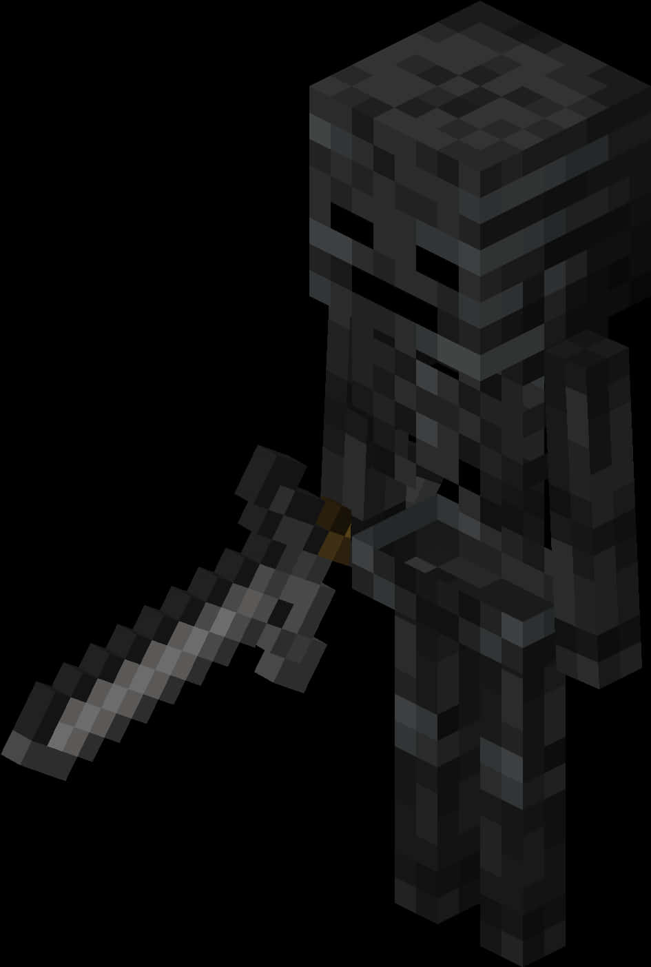 Minecraft_ Wither_ Skeleton_with_ Sword PNG