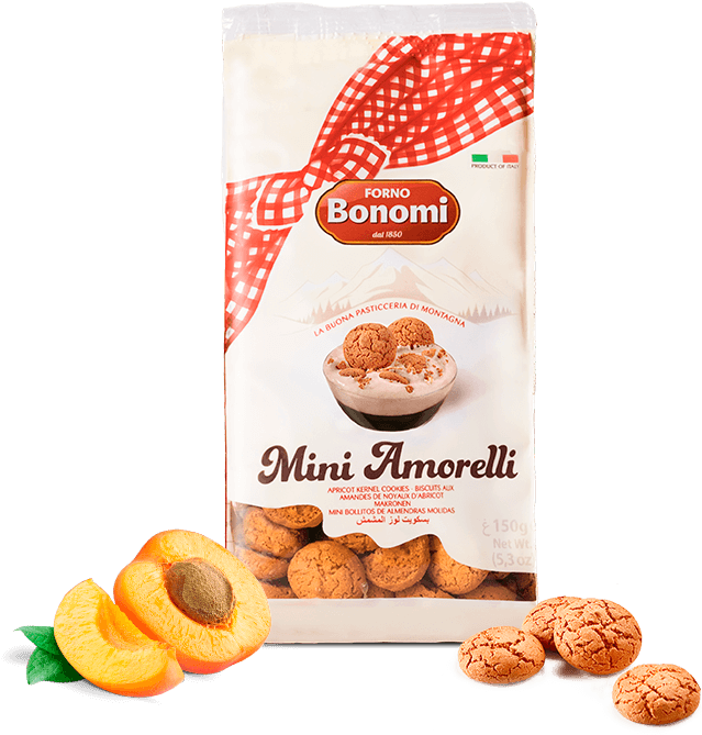 Mini Amorelli Apricot Cookies Packaging PNG