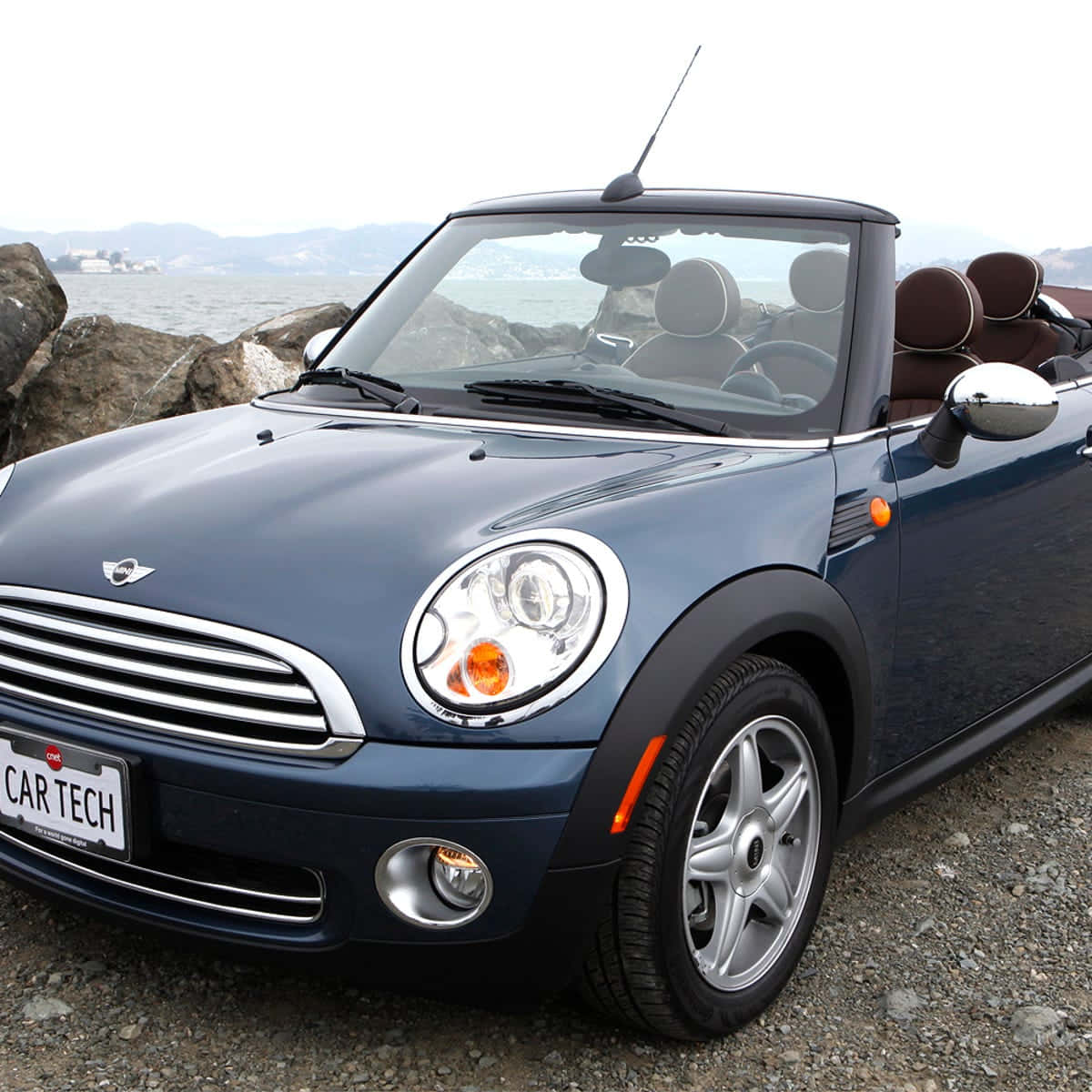 Stunning Mini Cooper Convertible on the Road Wallpaper