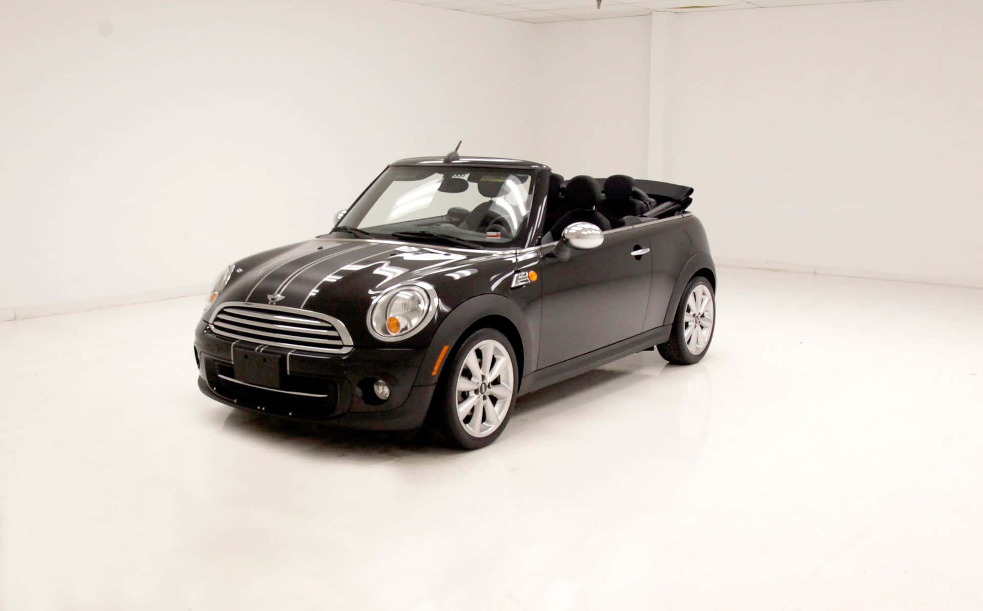 Stylish Mini Cooper Convertible with Top Down Wallpaper