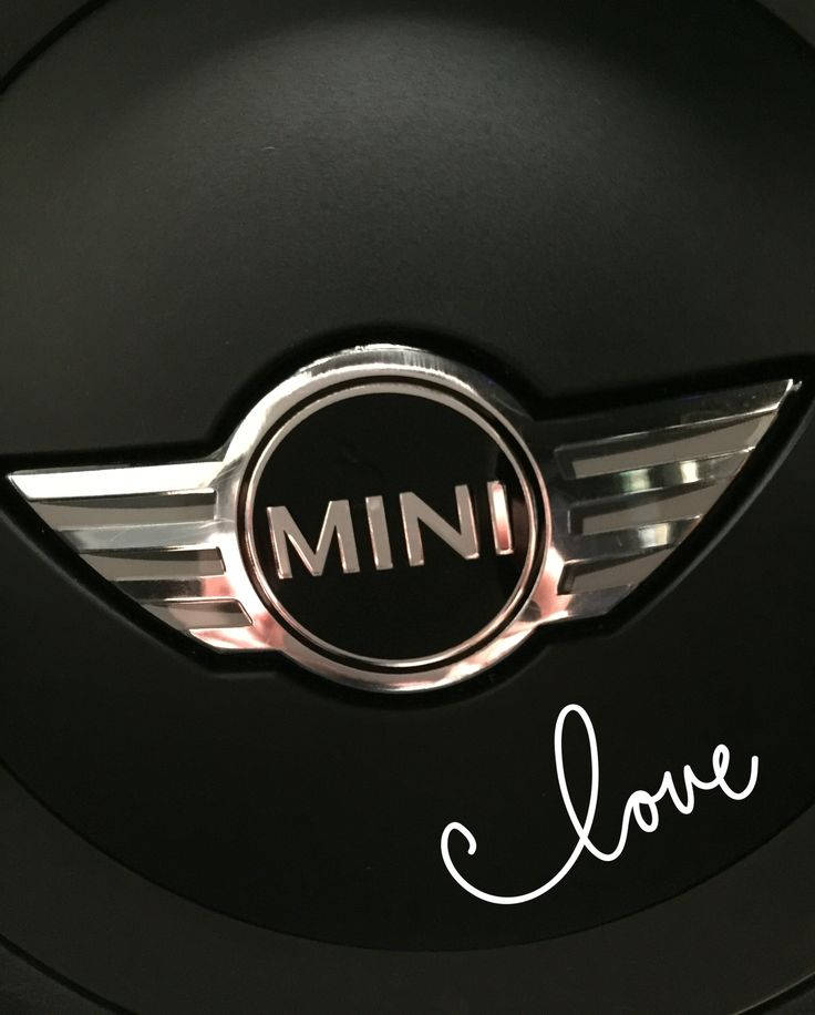 Mini Cooper Logo Med Kærlighed Wallpaper