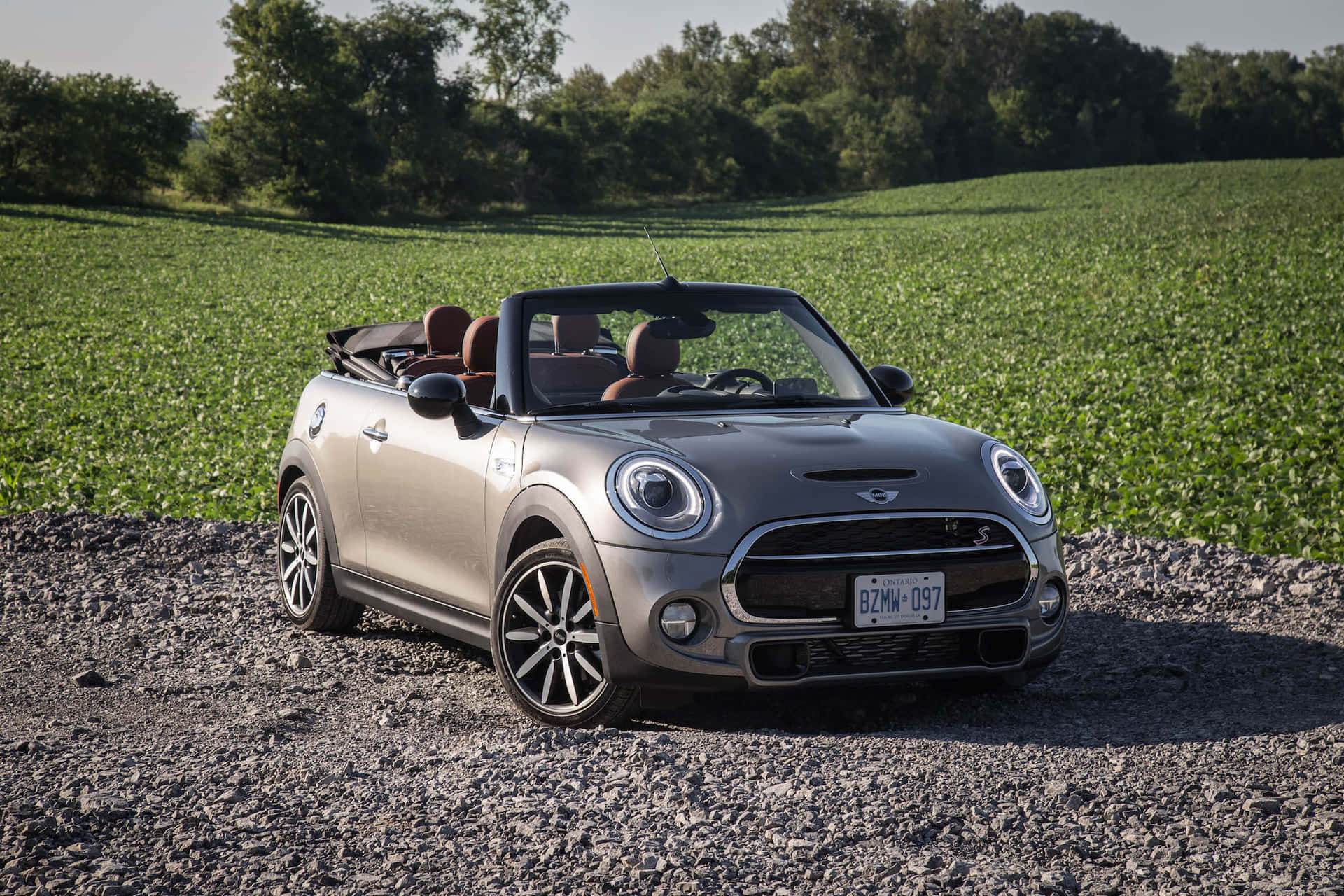 Experience the exhilarating Mini Cooper S Convertible in stunning style Wallpaper