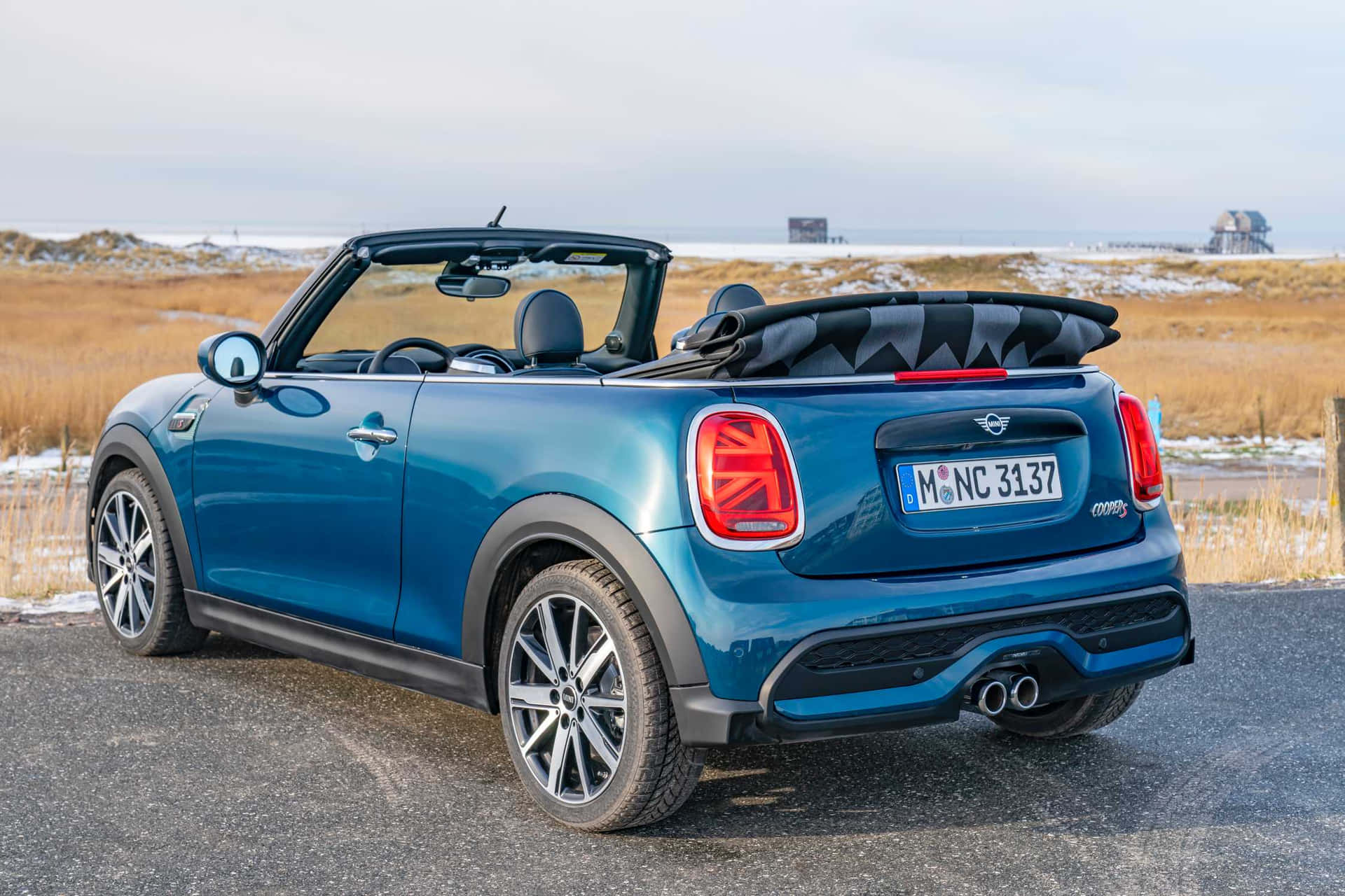 Stylish Mini Cooper S Convertible with Top-Down Enjoyment Wallpaper