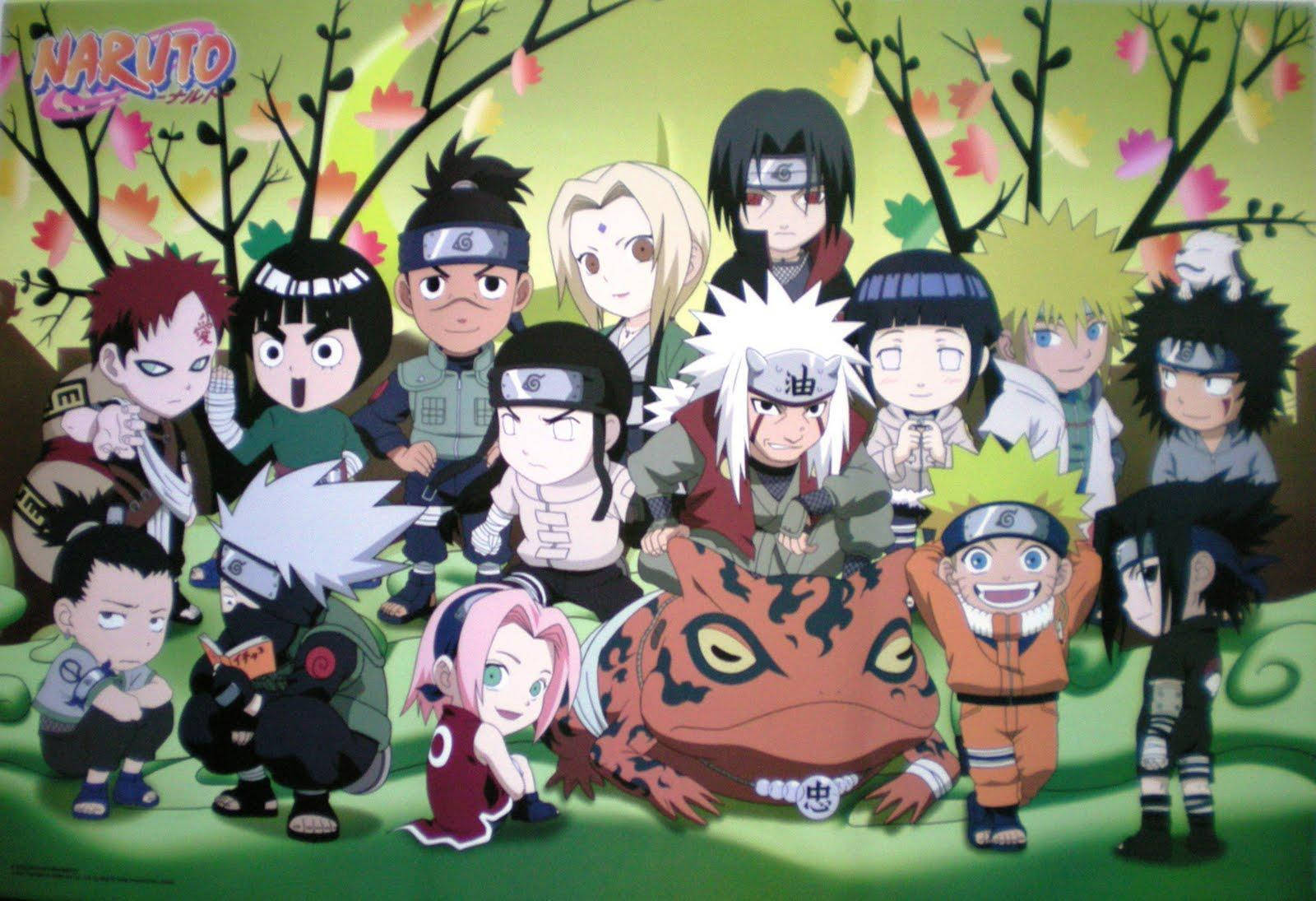 Mini Naruto Characters Anime Cover Wallpaper