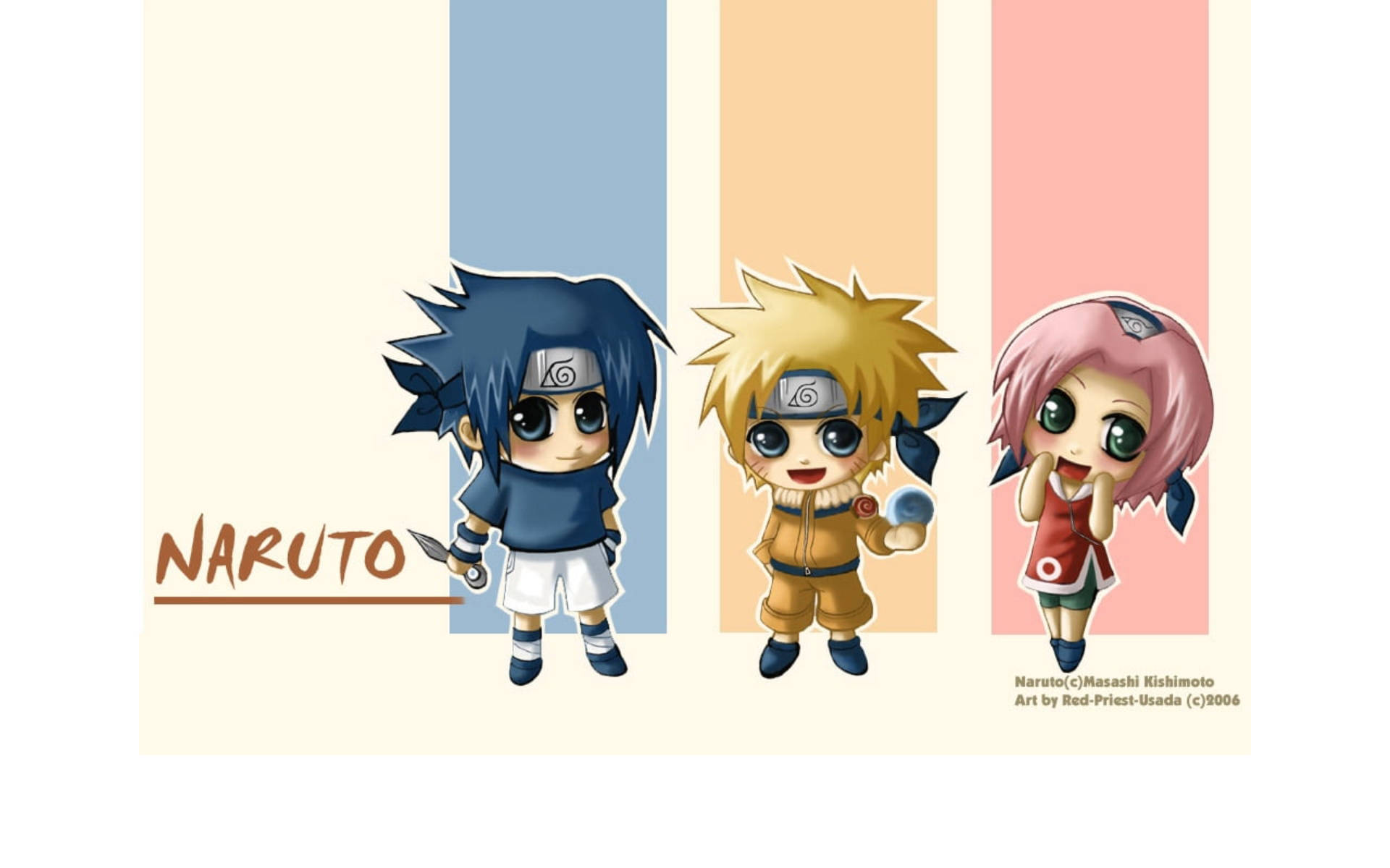 Mini Naruto-karakterer dækker hele skærmen Wallpaper