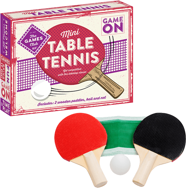 Mini Table Tennis Set Packaging PNG