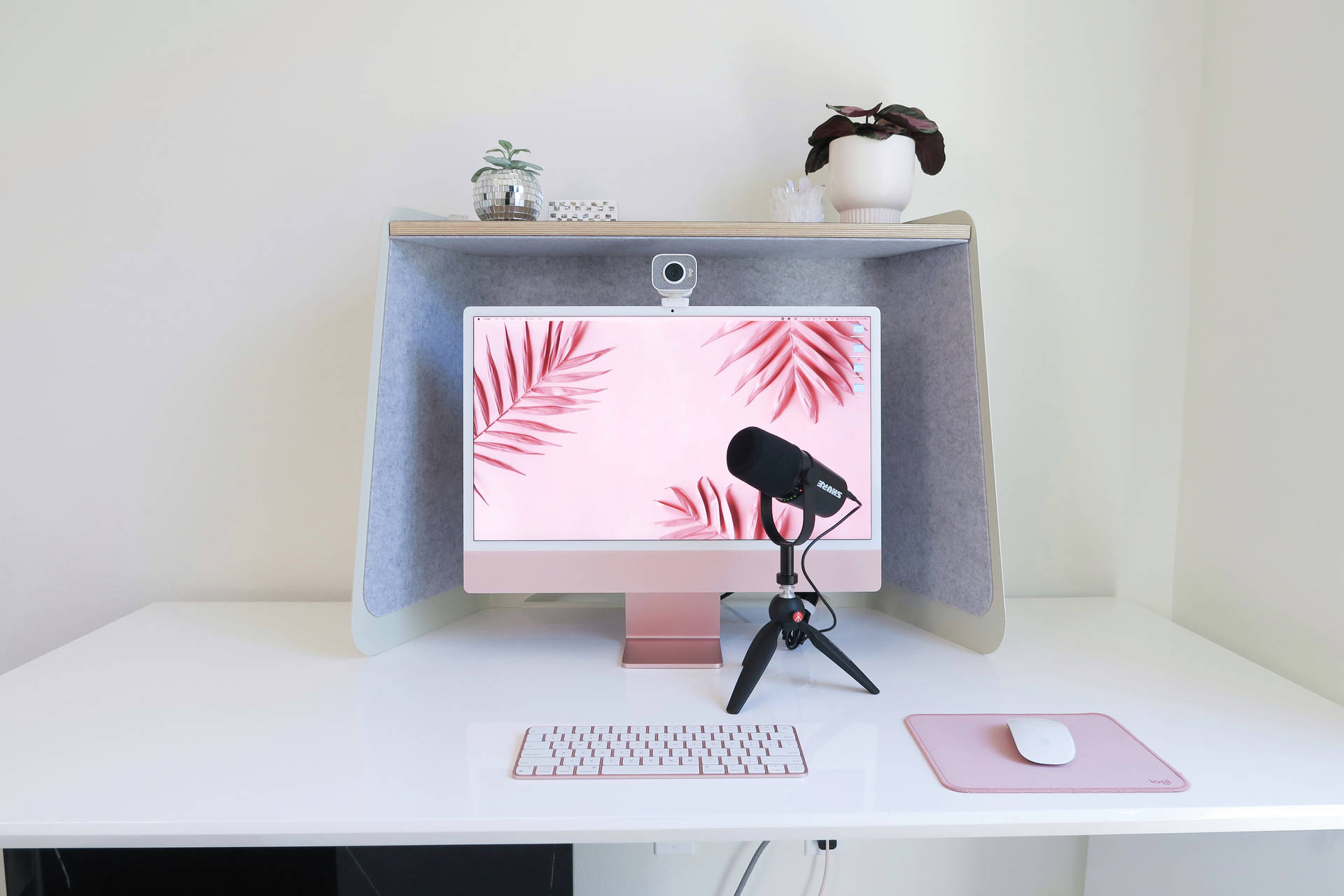 Mini Webcam On Pink Imac Wallpaper
