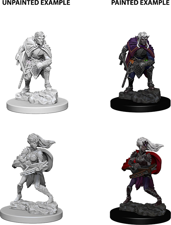 Miniature Figurines Before After Painting PNG