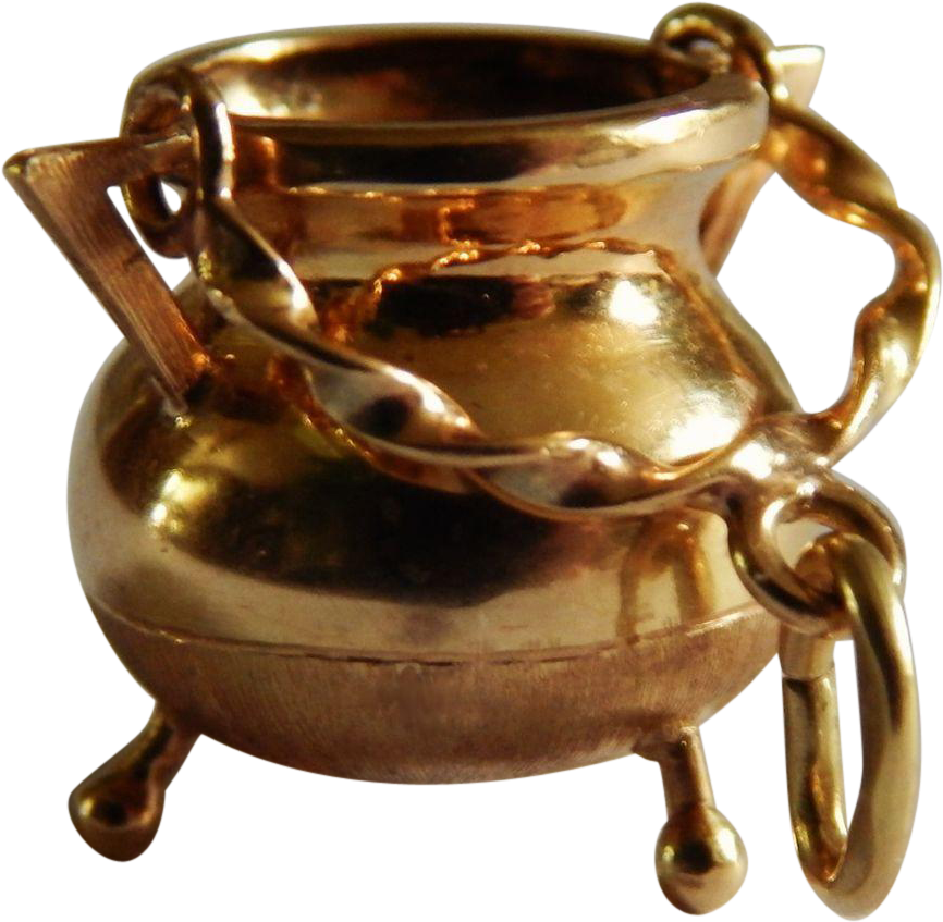 Miniature Golden Cauldron Image PNG