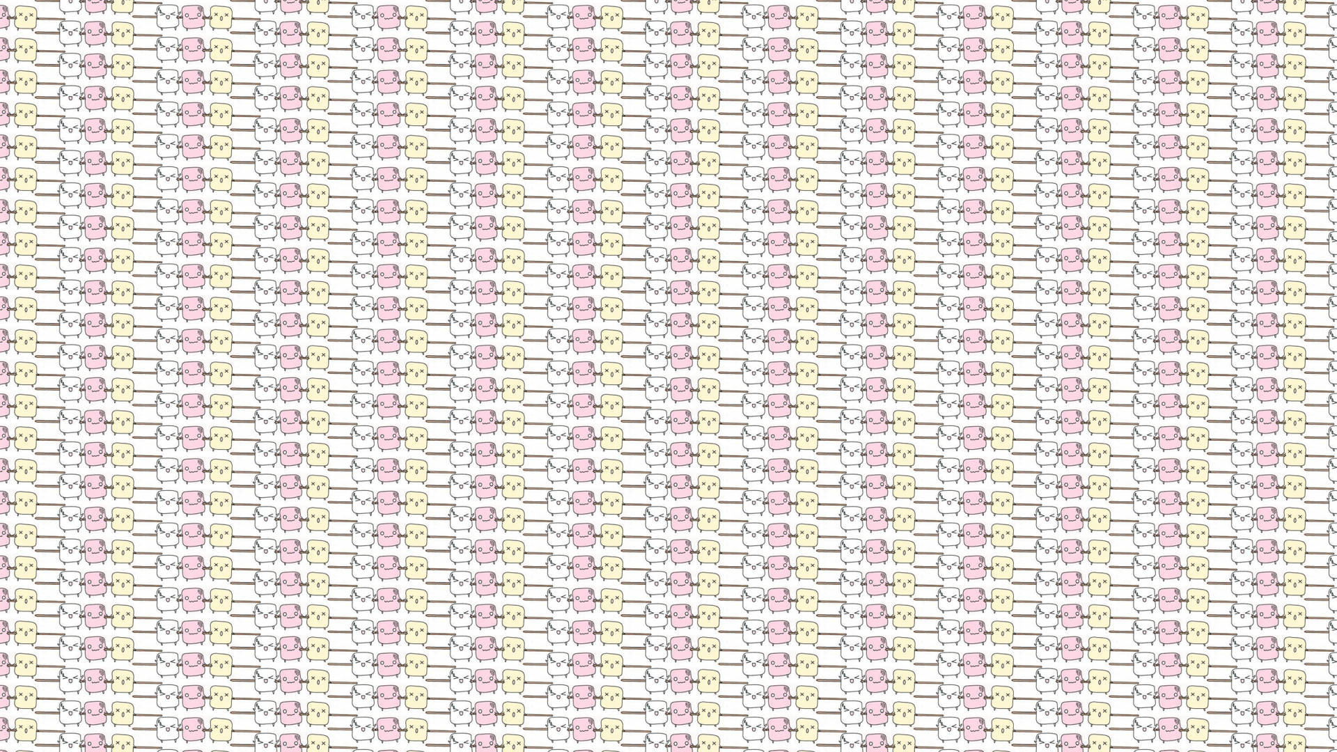 Mikro Marshmallow Tegneserie Mønster Wallpaper