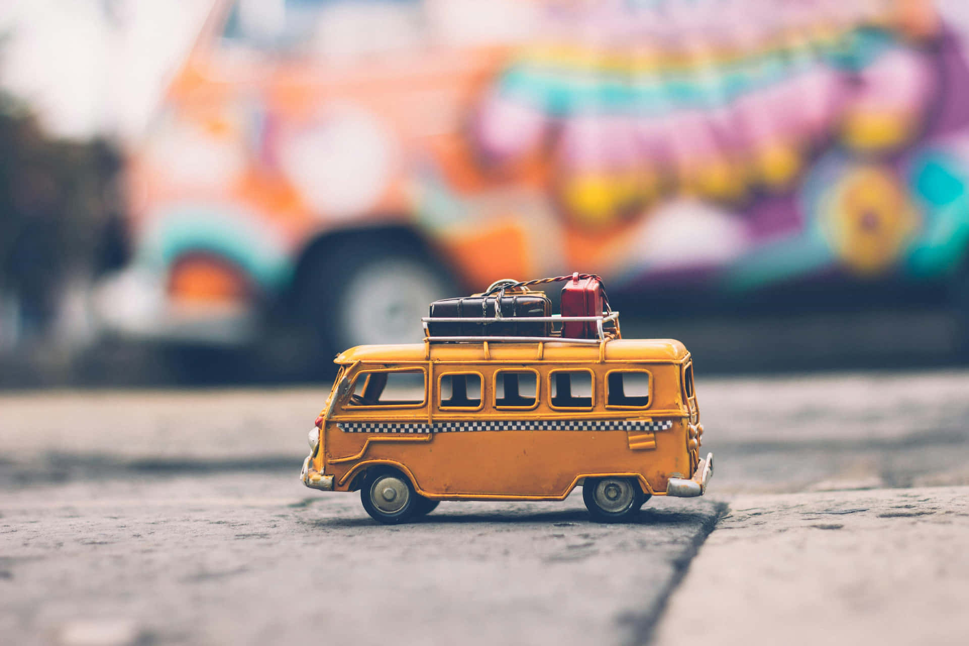 Miniature Van Travel Concept Wallpaper