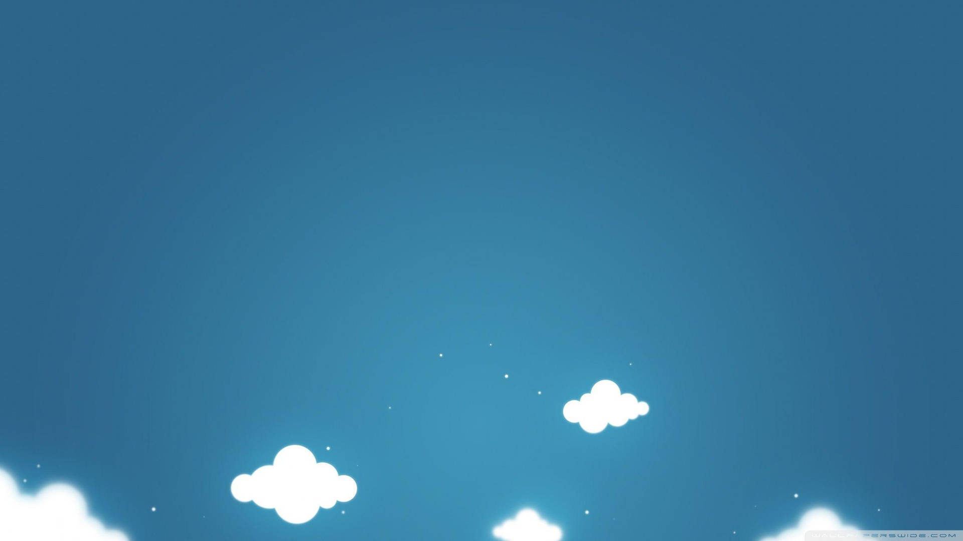 Minimal Aesthetic Clouds With Cartoony Design Background