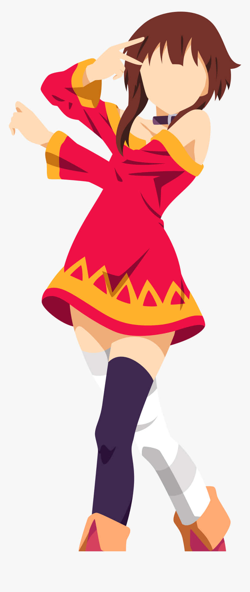Minimal Anime Megumin Skitse Tapet: Et anime-inspireret tegneserie Tapet Design, der viser figuren Megumin i en minimal ren æstetik. Wallpaper