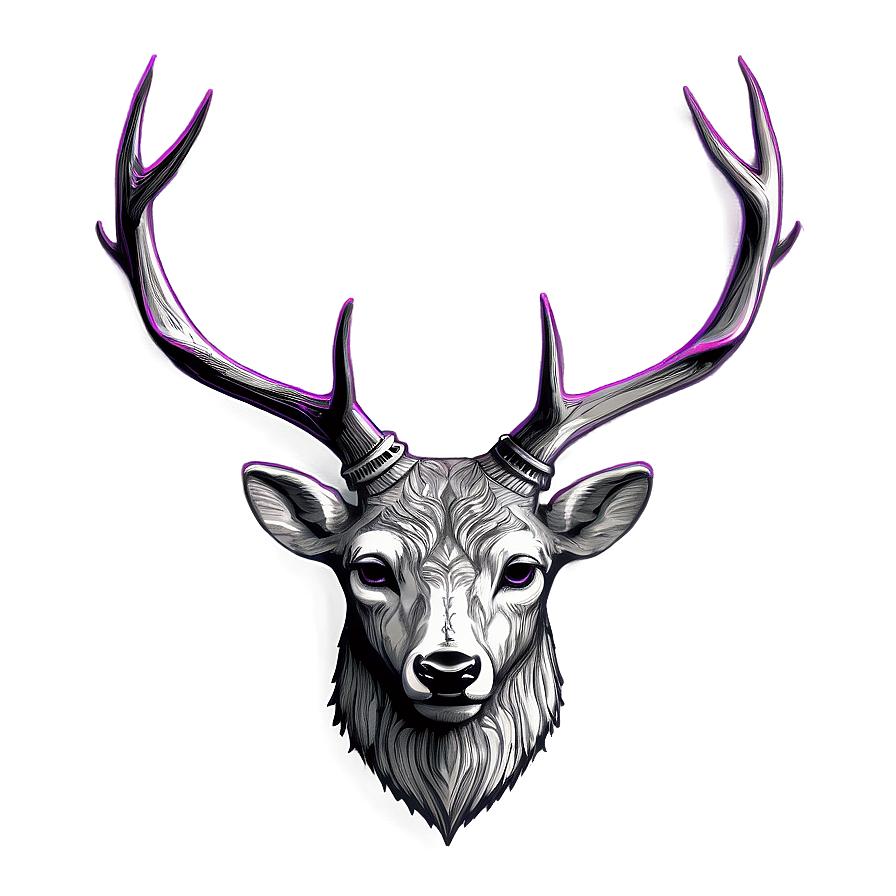 Minimal Deer Head Line Art Png 25 PNG