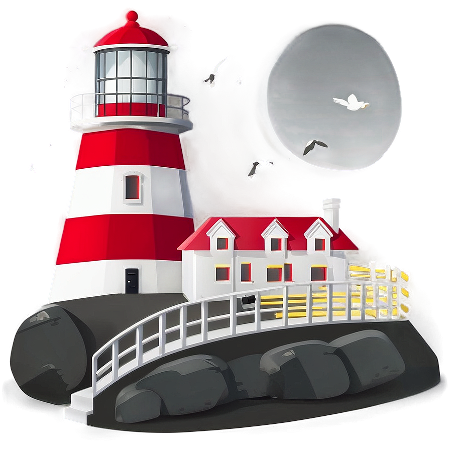 Minimal Lighthouse Scene Png 5 PNG