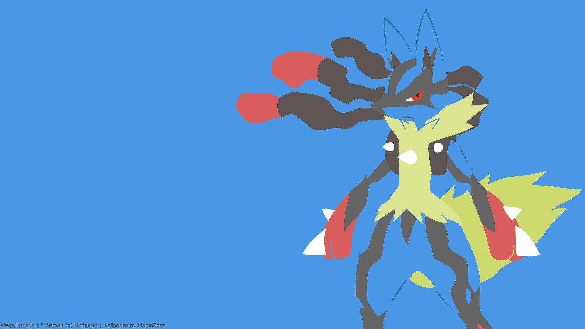 Minimal Lucario With Red Eye