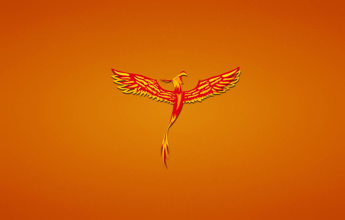 Minimal Phoenix With Fire Wings Wallpaper