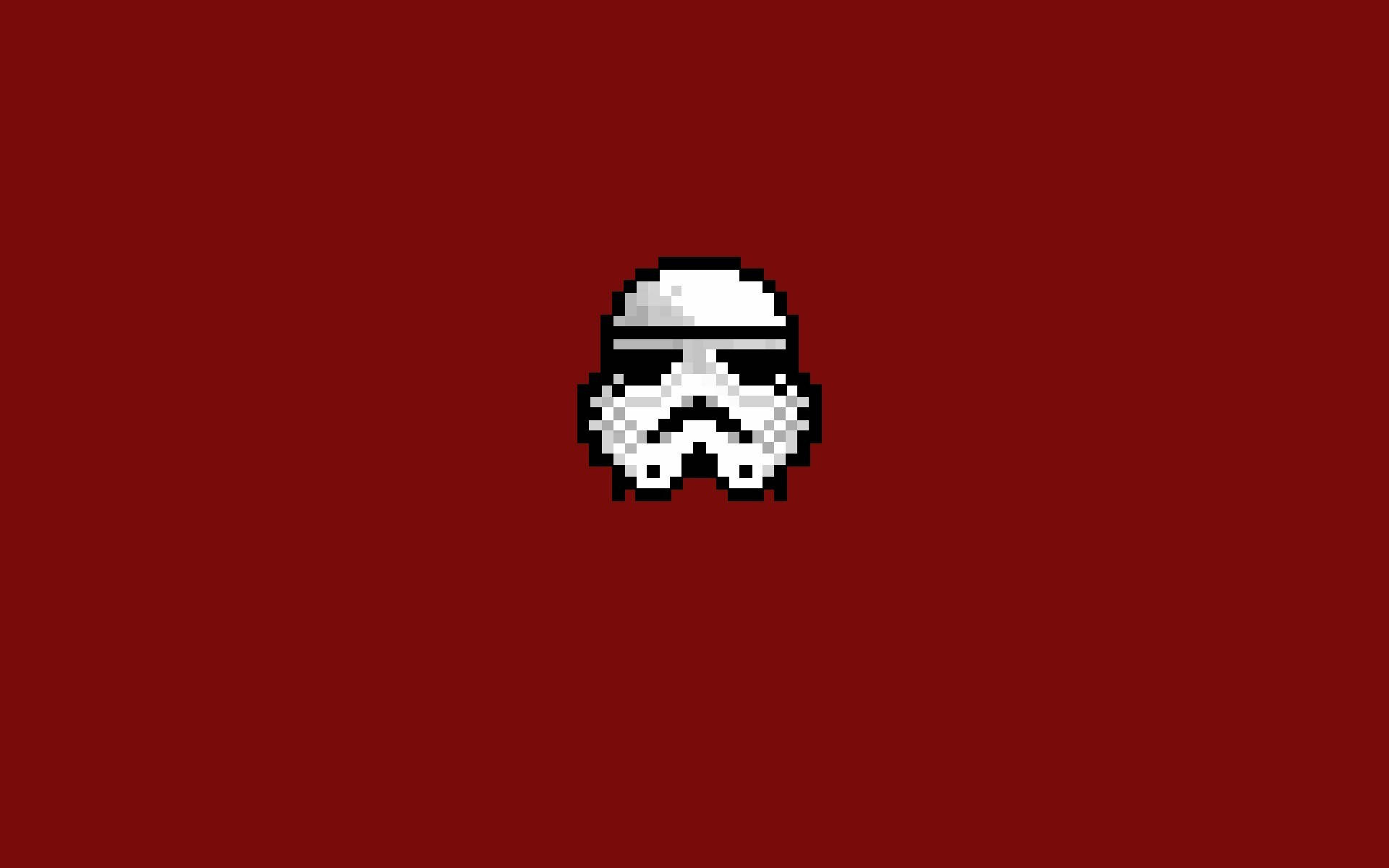 Minimal Pixel Stormtrooper Icon Wallpaper