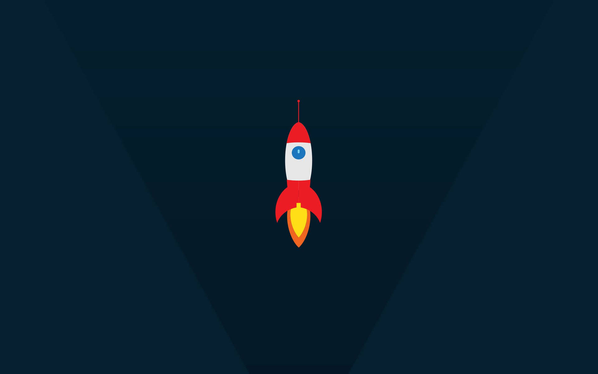 Minimal Red White Rocket Launch
