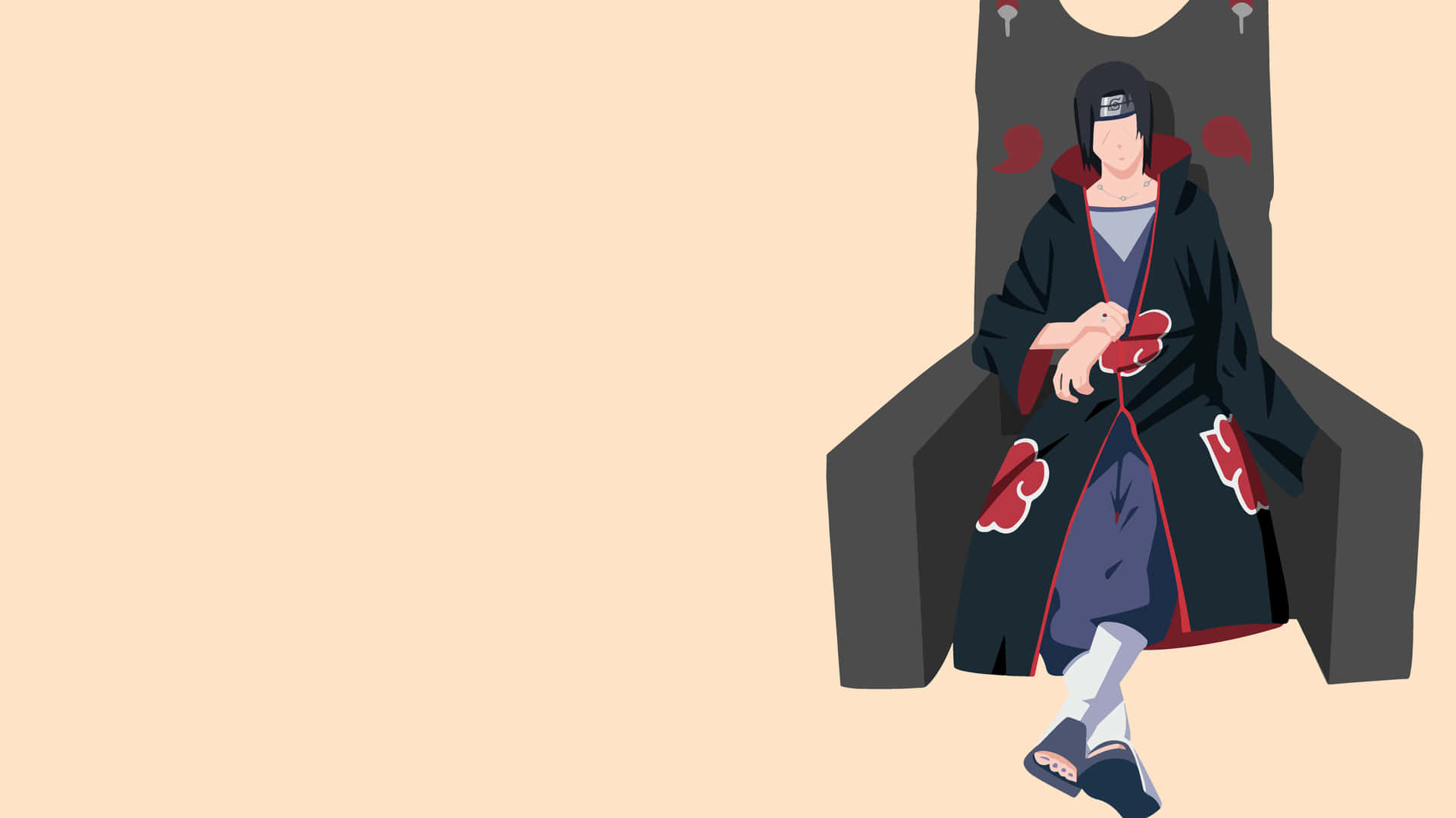 Minimal Sasuke Sit Down Wallpaper