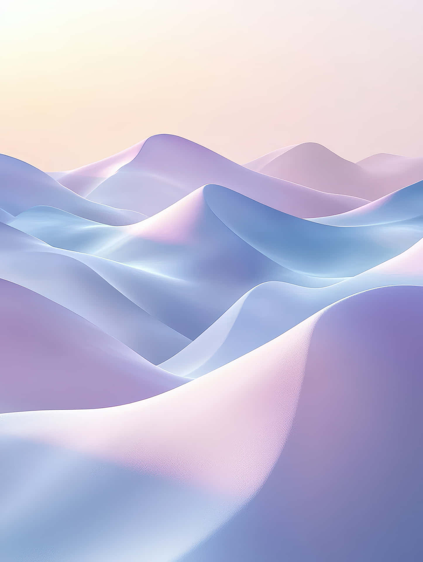 Minimalist 3d Landscape Of Rolling Pastel Dunes In Soft Lighting Wallpaper