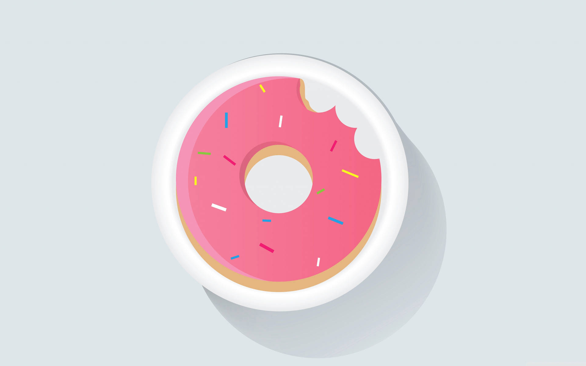 Minimalist Aesthetic Desktop Pink Doughnut
