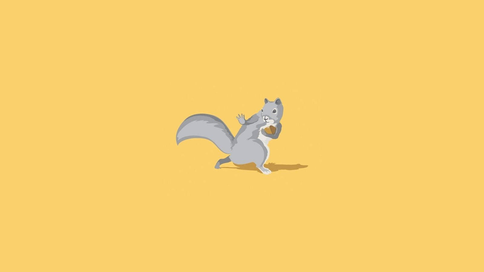 Minimalist Aesthetic Desktop Squirrel Acorn