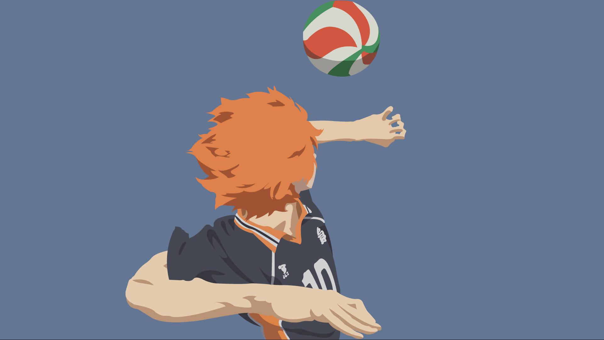 Minimalistiskestetik Hinata Spelar Volleyboll. Wallpaper