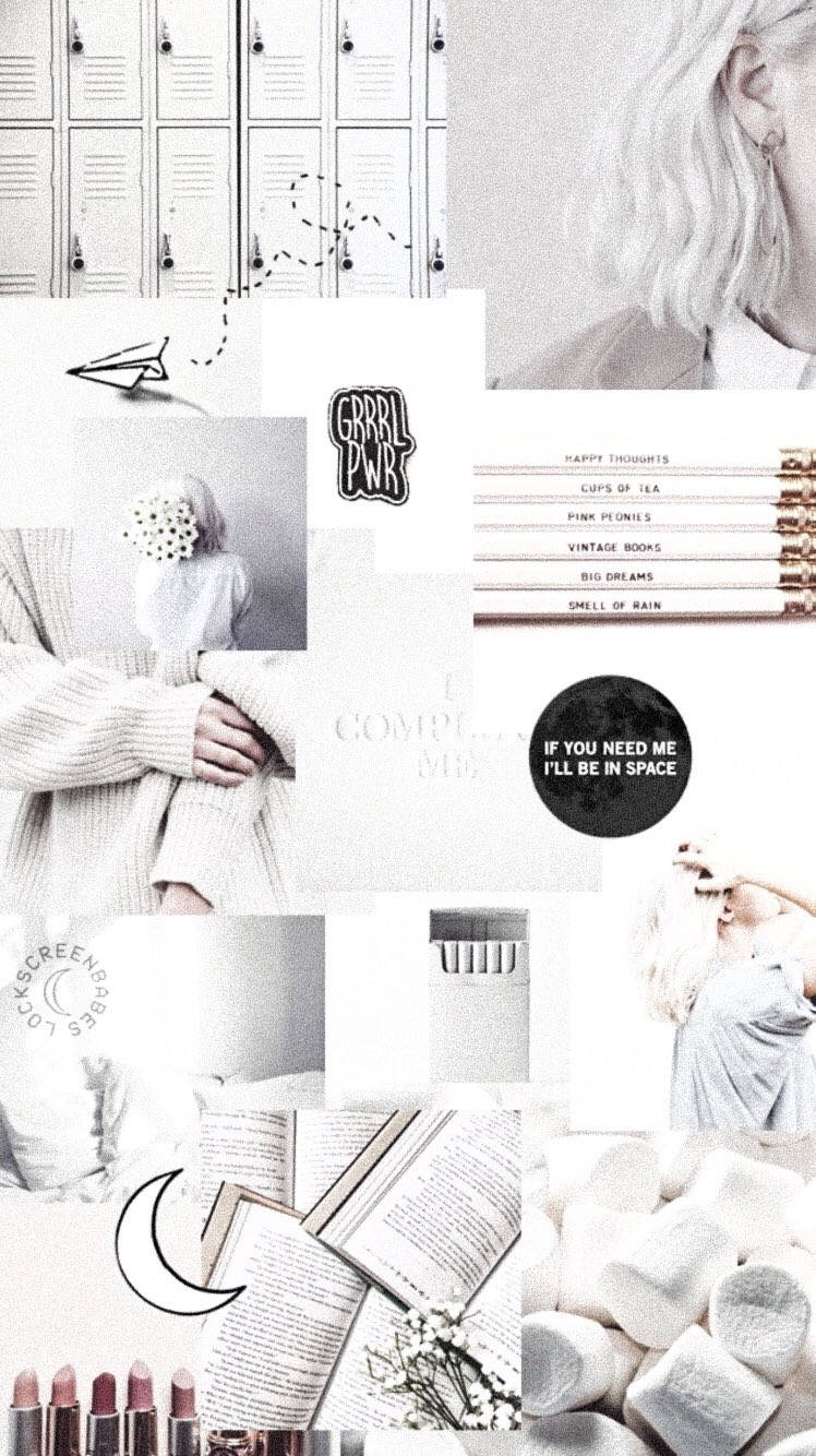 Minimalist Aesthetic Plain White Collage