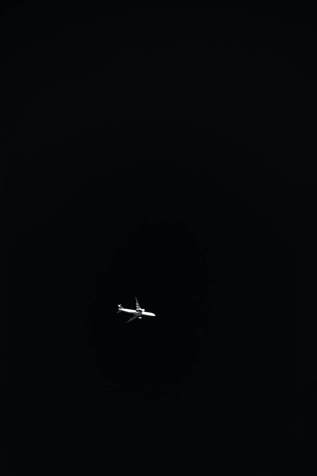 Fondode Pantalla Minimalista De Avión En Blanco Y Negro. Fondo de pantalla