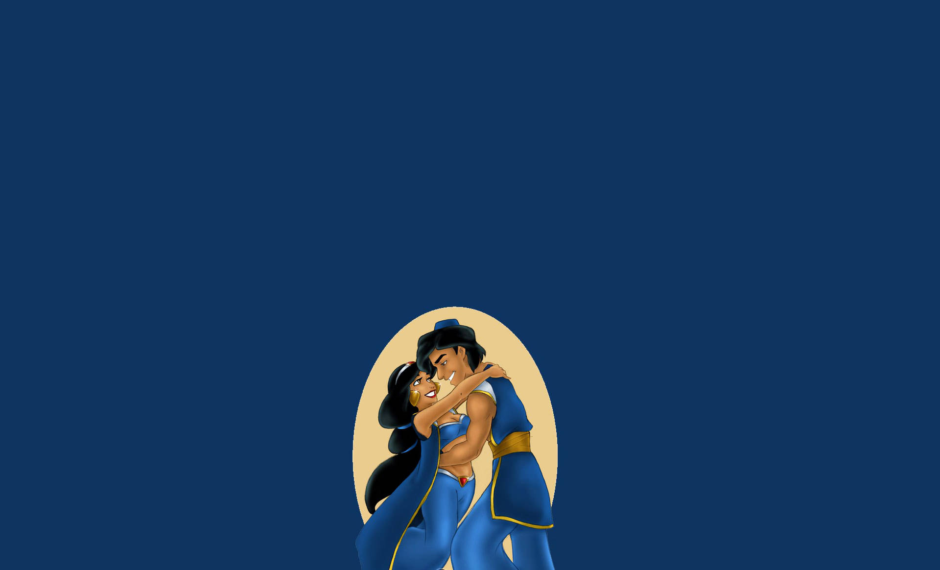 Minimalist Aladdin & Jasmine Wallpaper