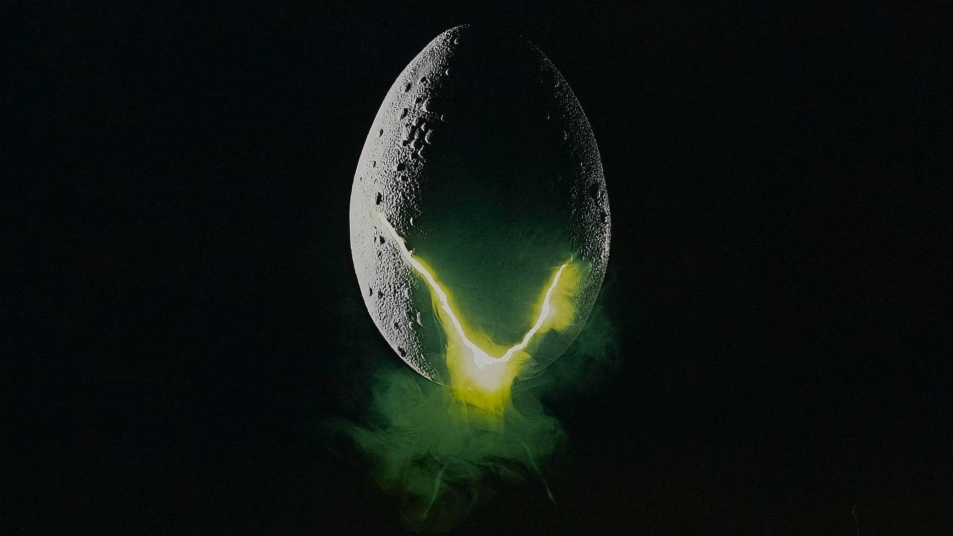 An egg-shaped spacecraft in an out-of-this-world setting Wallpaper