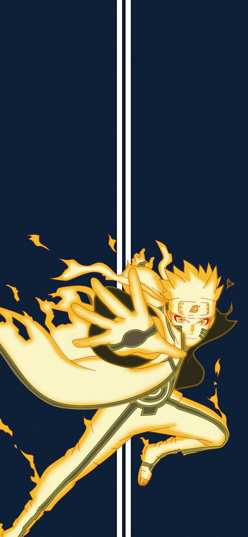 Minimalistanime Handy Hintergrund Bild - Flammender Naruto Wallpaper