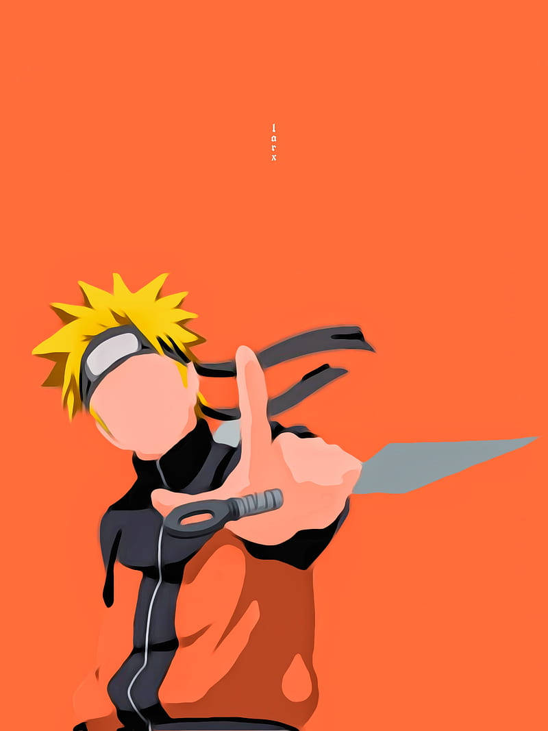 Minimalistiskanime-telefonbakgrund Med Naruto. Wallpaper