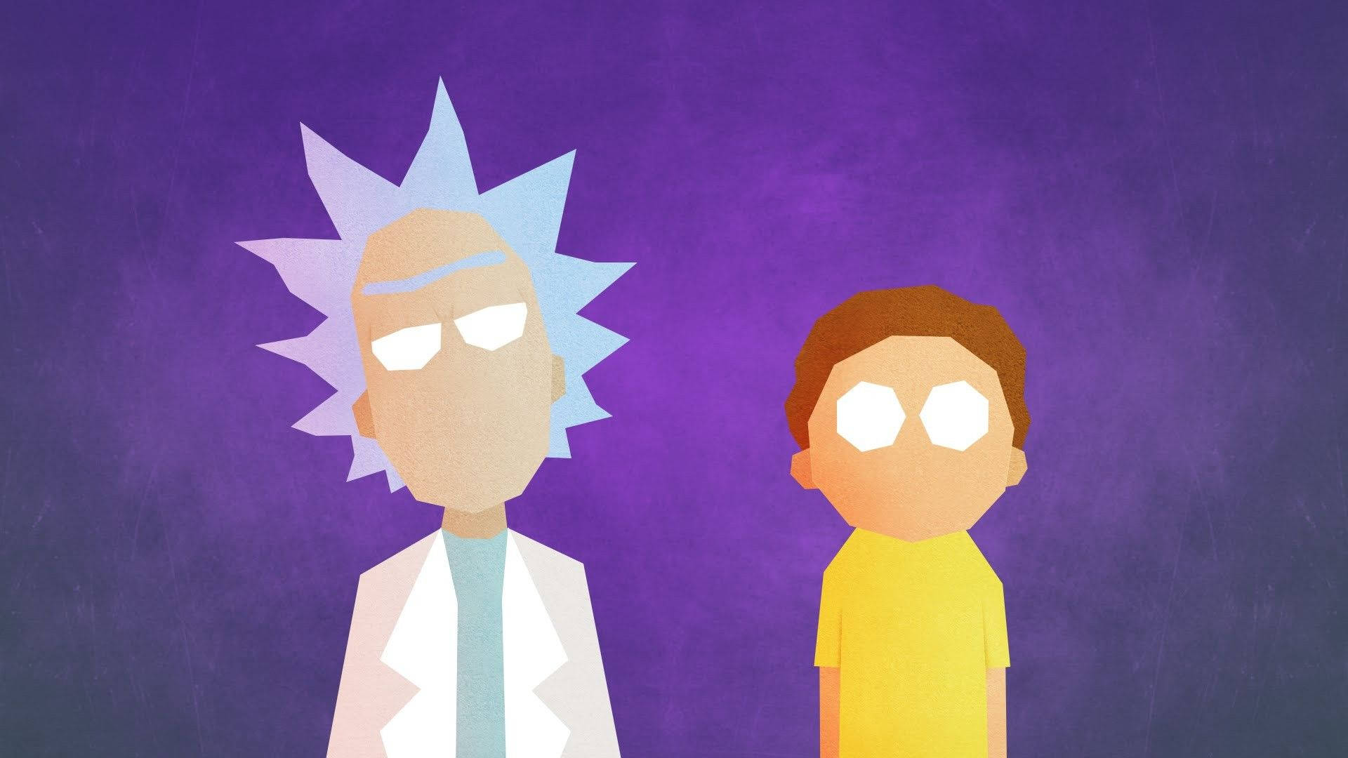 Minimalist Artwork Of Rick And Morty Background