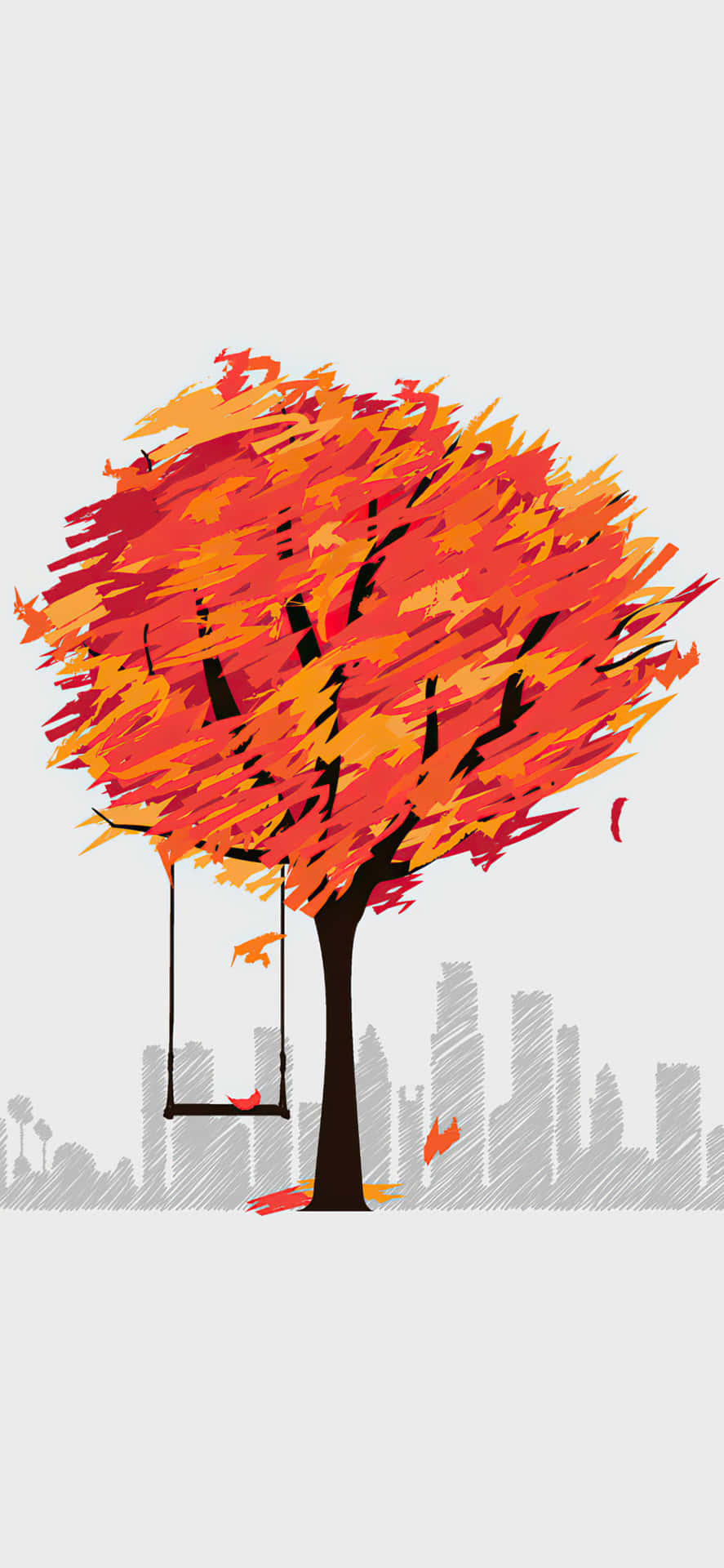 Se skønheden af minimalistisk efterår i denne levende billede. Wallpaper
