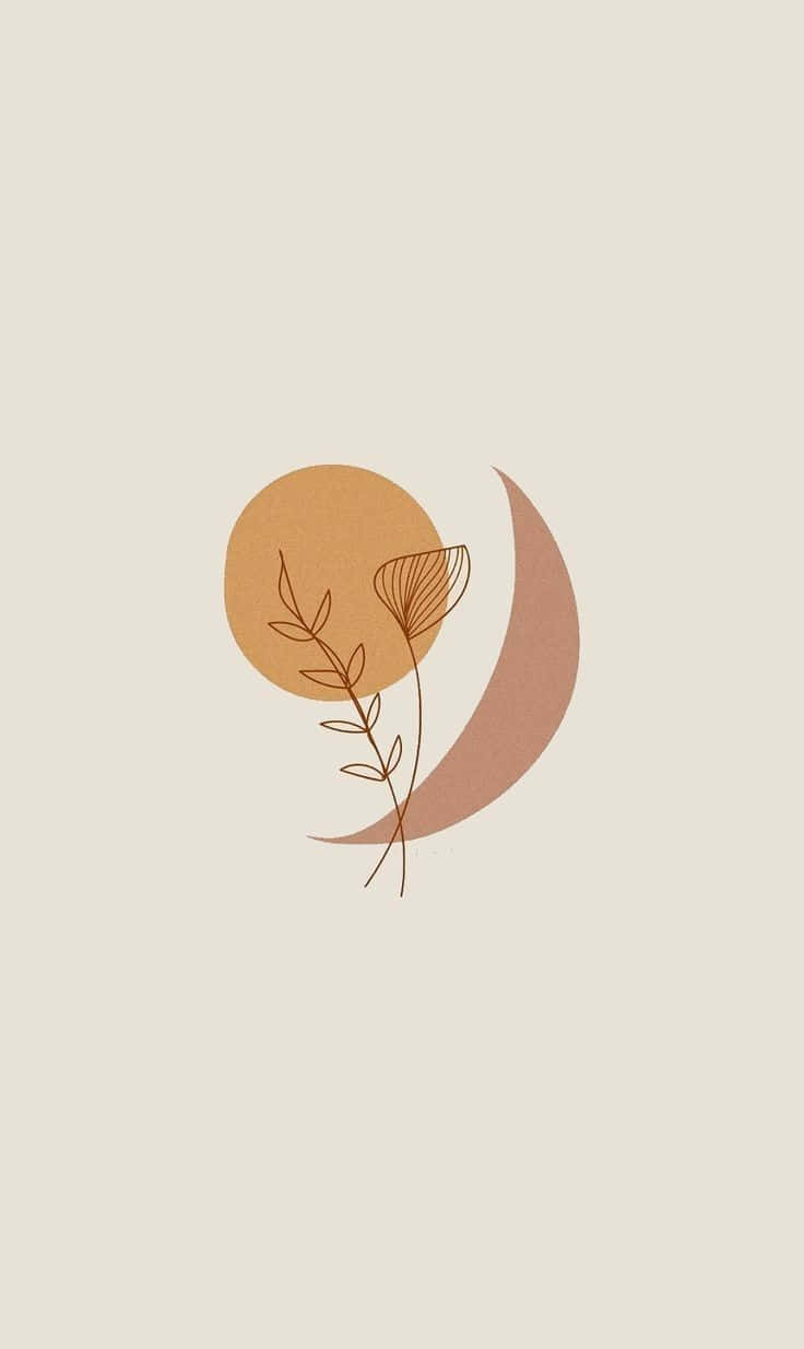 A Logo With A Flower And A Moon Wallpaper