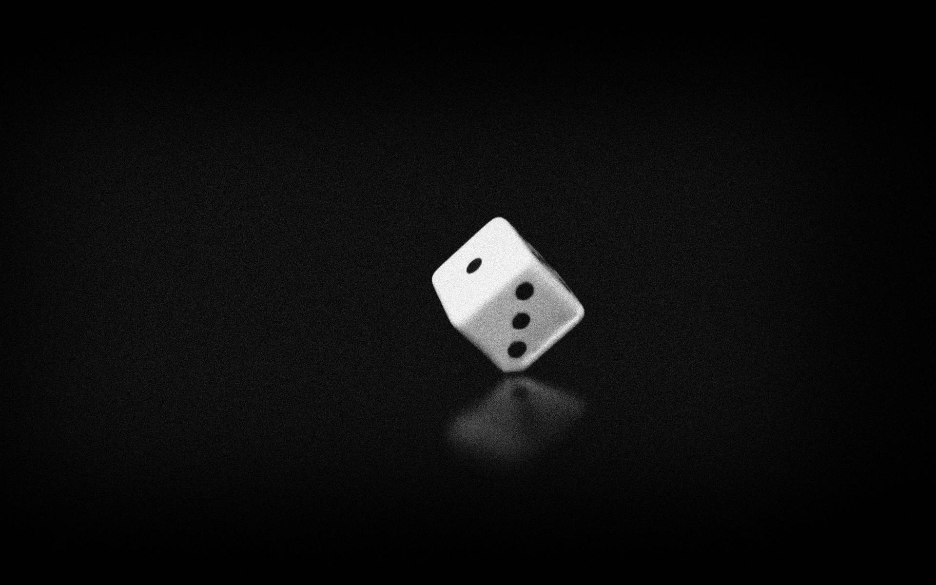 Minimalist Background Black With Dice Wallpaper