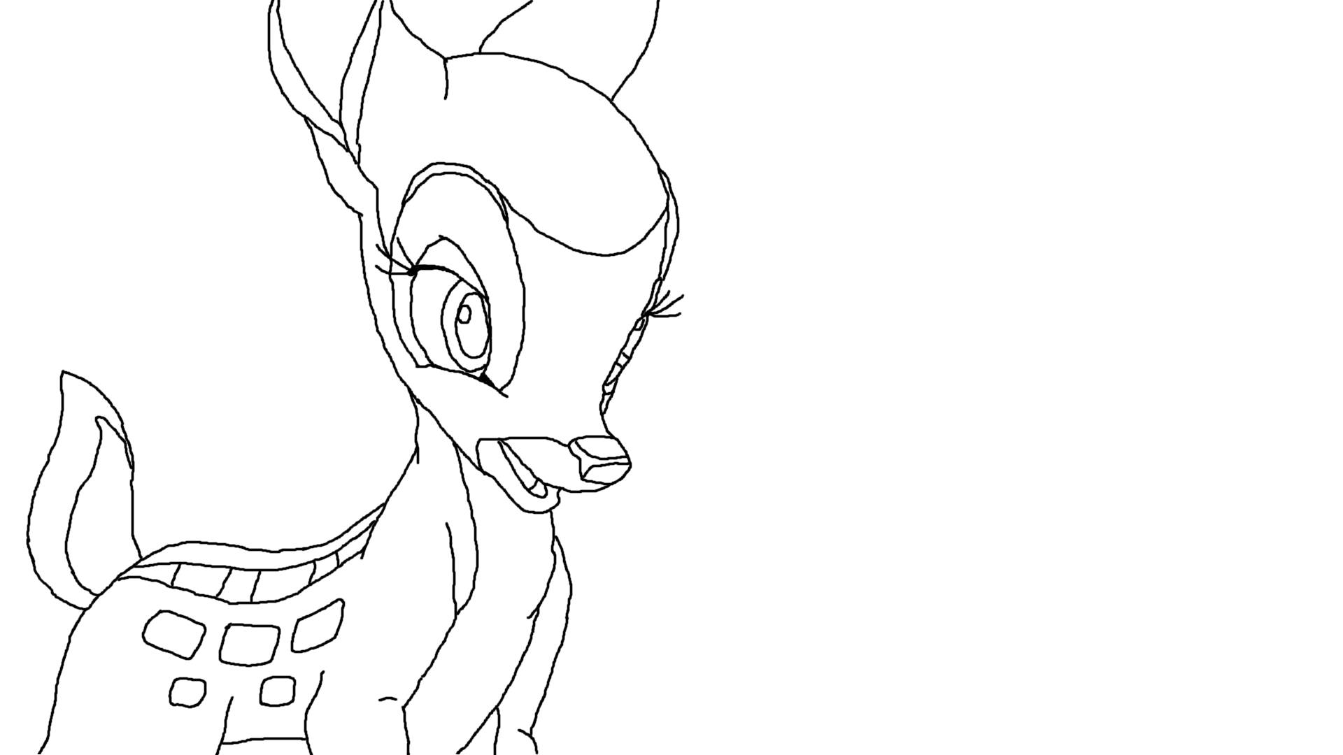 Minimalist Bambi Character Drawing