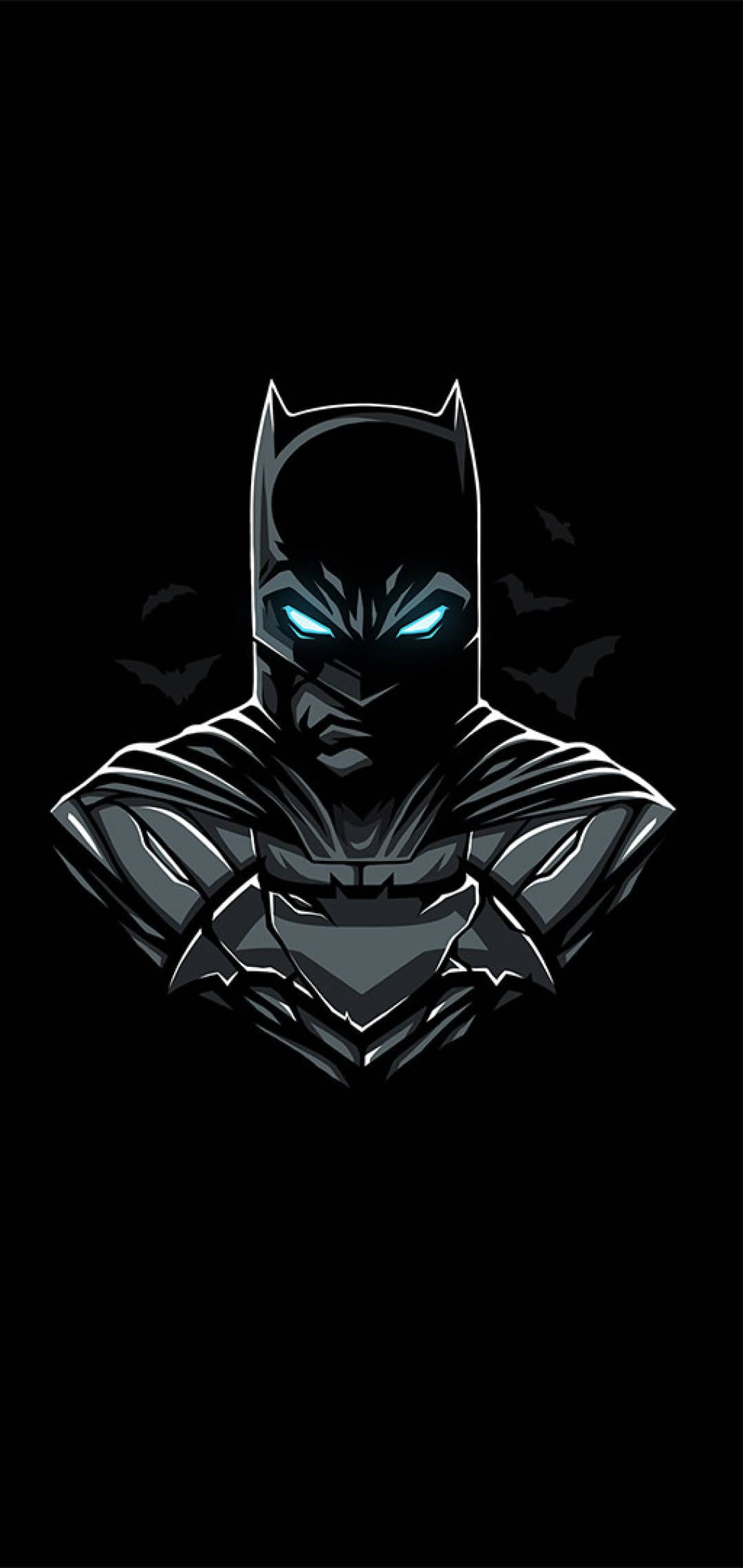 Minimalist Batman Arkham Knight iPhone X tapet. Wallpaper
