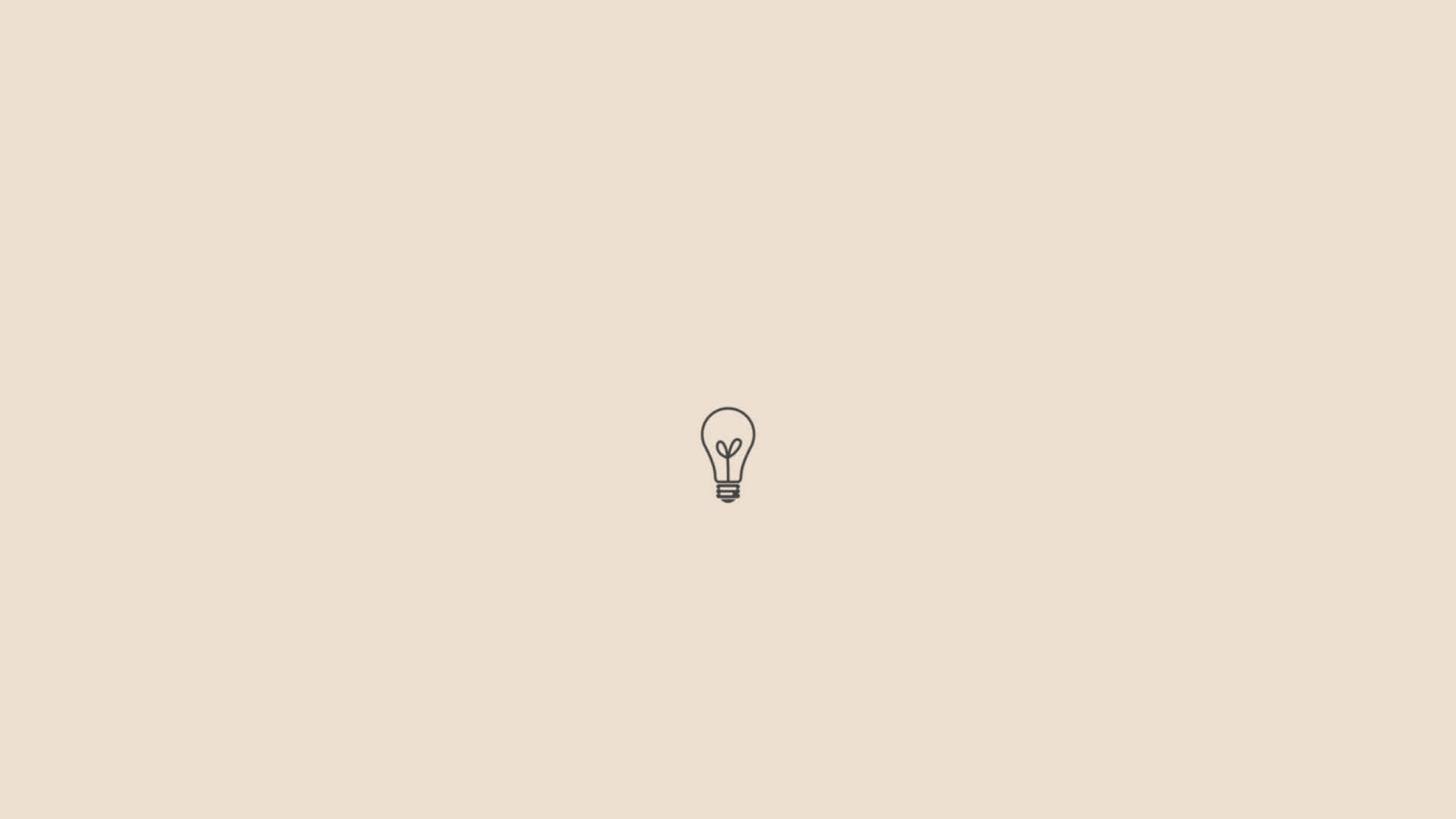 Minimalist Beige Lightbulb Idea Wallpaper
