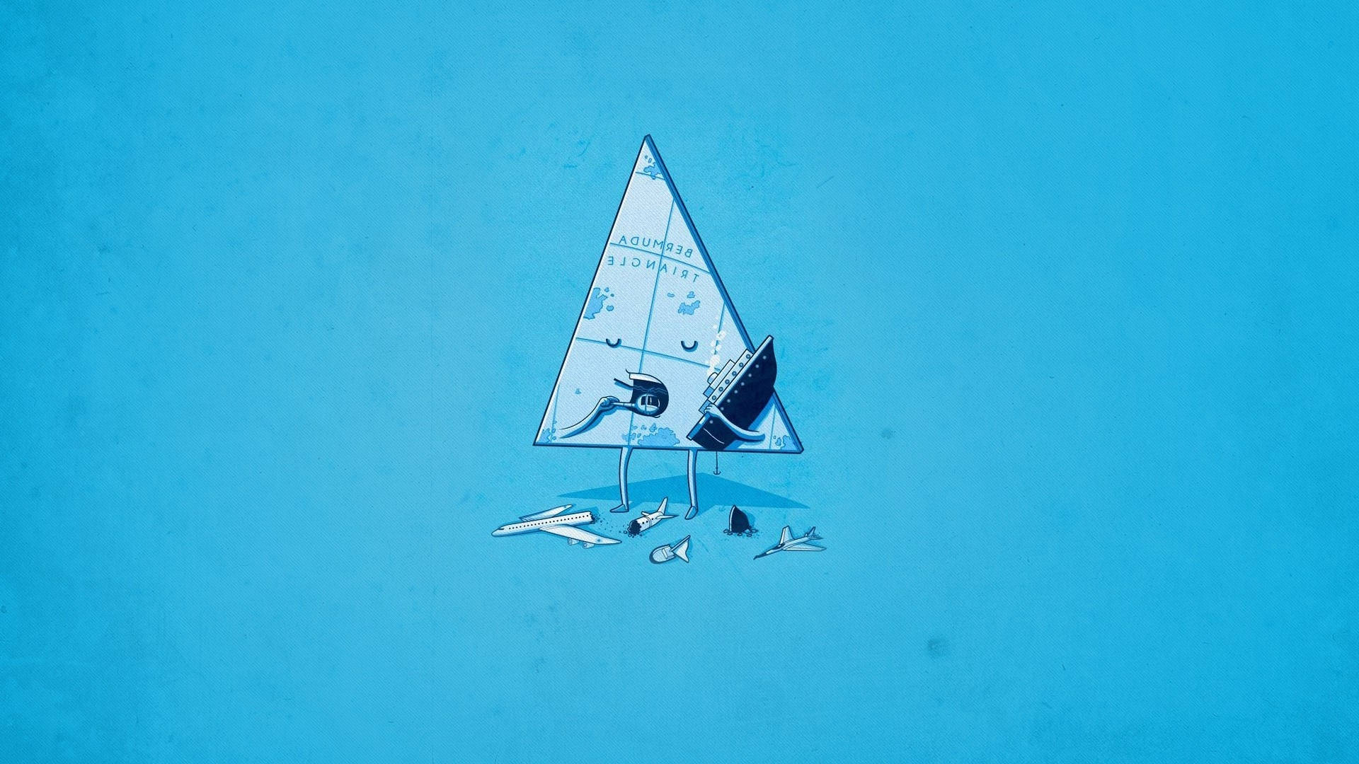 Fundode Tela Minimalista Do Triângulo Das Bermudas. Papel de Parede