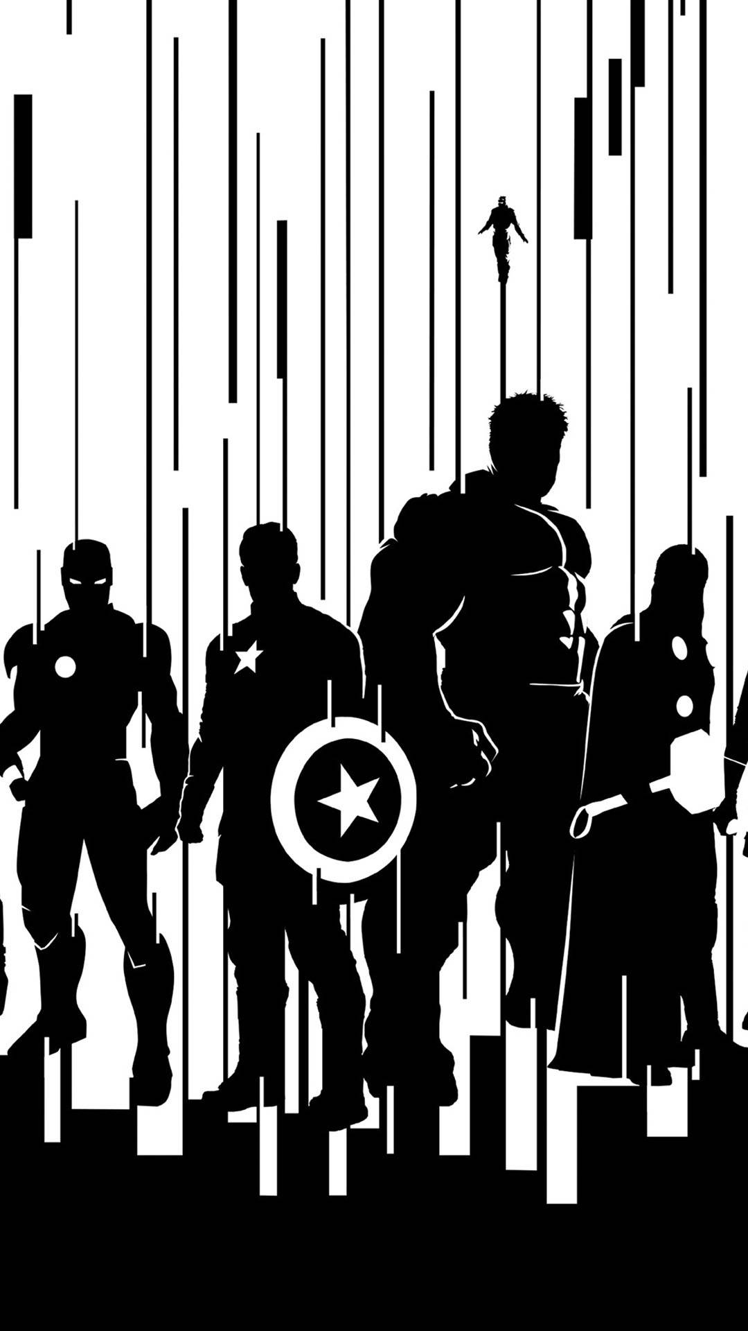Minimalist Black Avengers iPhone X Wallpaper