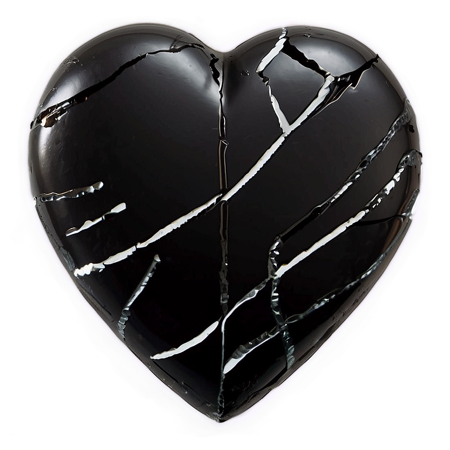 Minimalist Black Broken Heart Png Hdw PNG