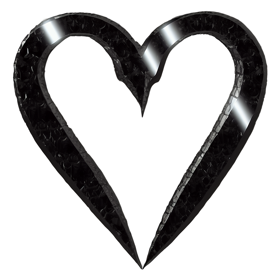 Minimalist Black Broken Heart Png Vfq63 PNG