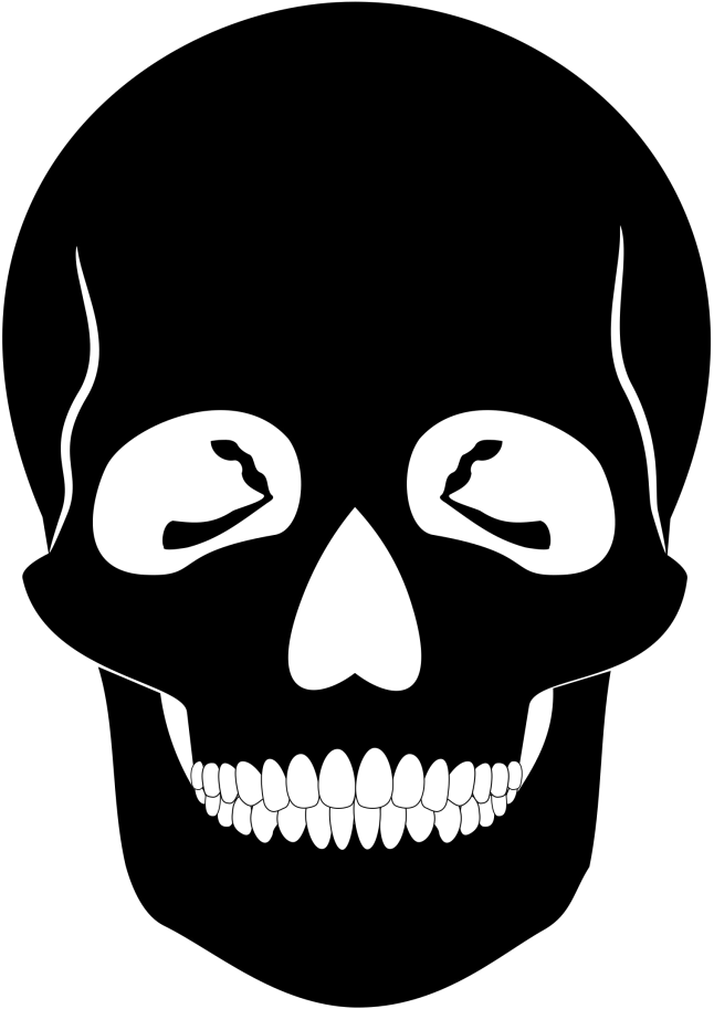 Minimalist Black Skull Graphic PNG