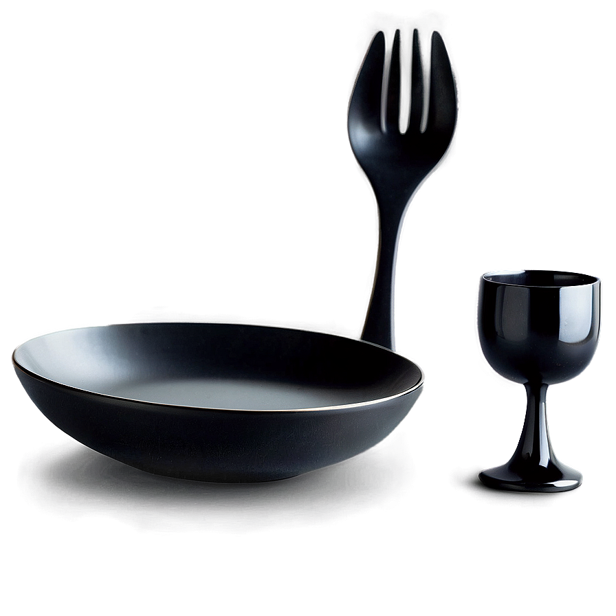 Minimalist Black Tableware Png Yjm37 PNG